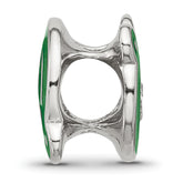 Sterling Silver Reflections Enamel Frog With Crystal Bead